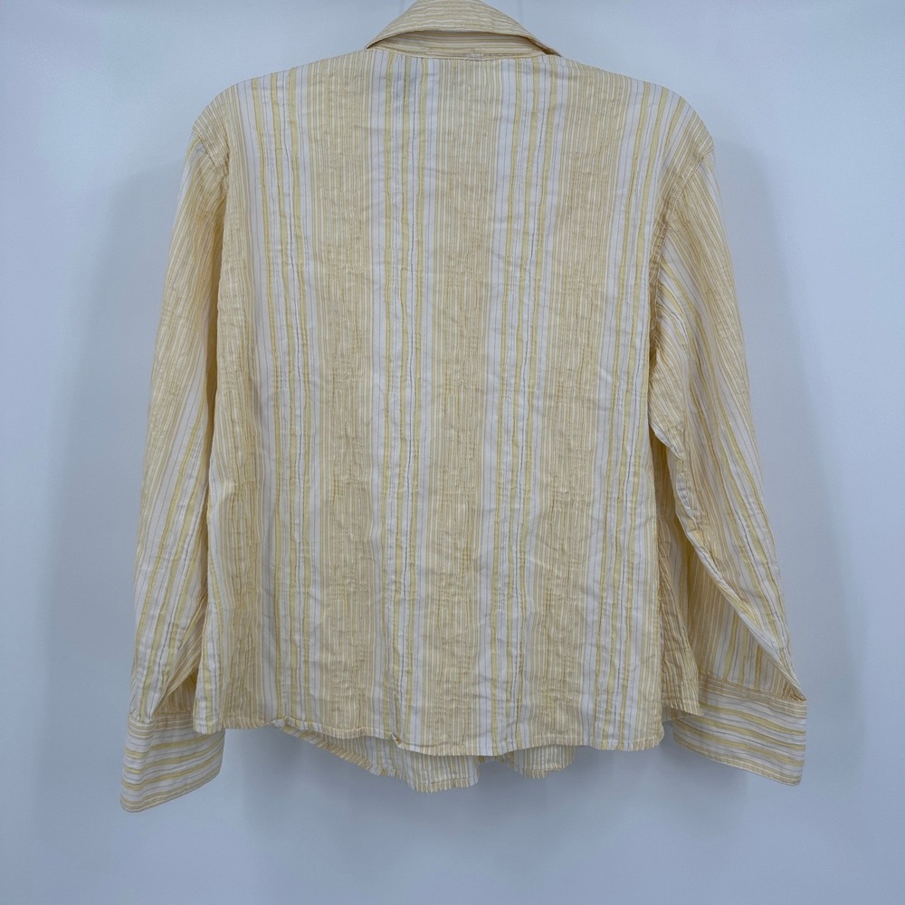 Chicos Womens Preppy Yellow White Striped Top Size 3 US XL Minimalist Office - Picture 2 of 8